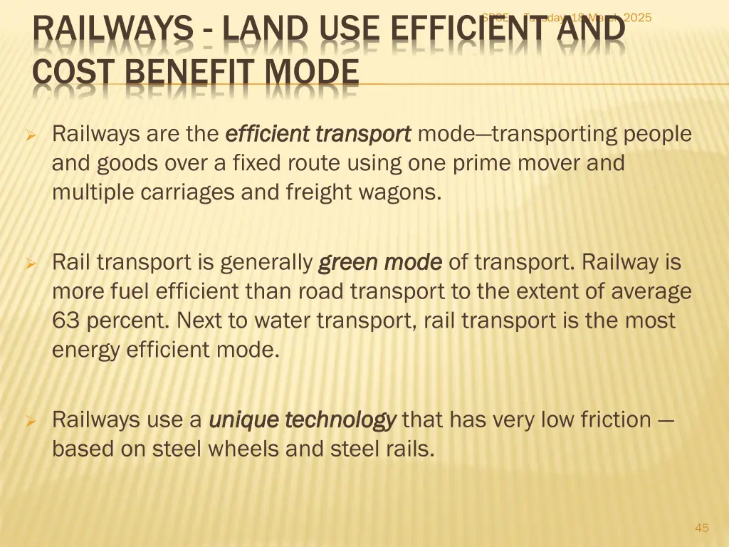 railways land use efficient and cost benefit mode
