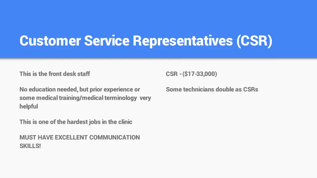 customer service representatives csr