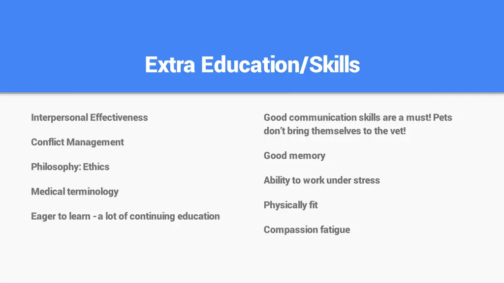 extra education skills