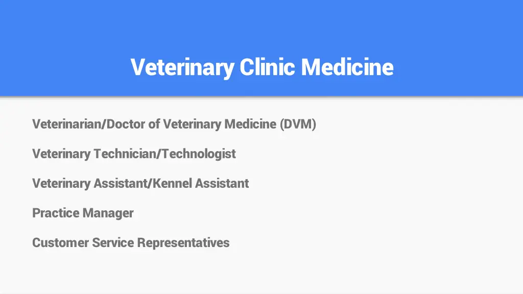veterinary clinic medicine