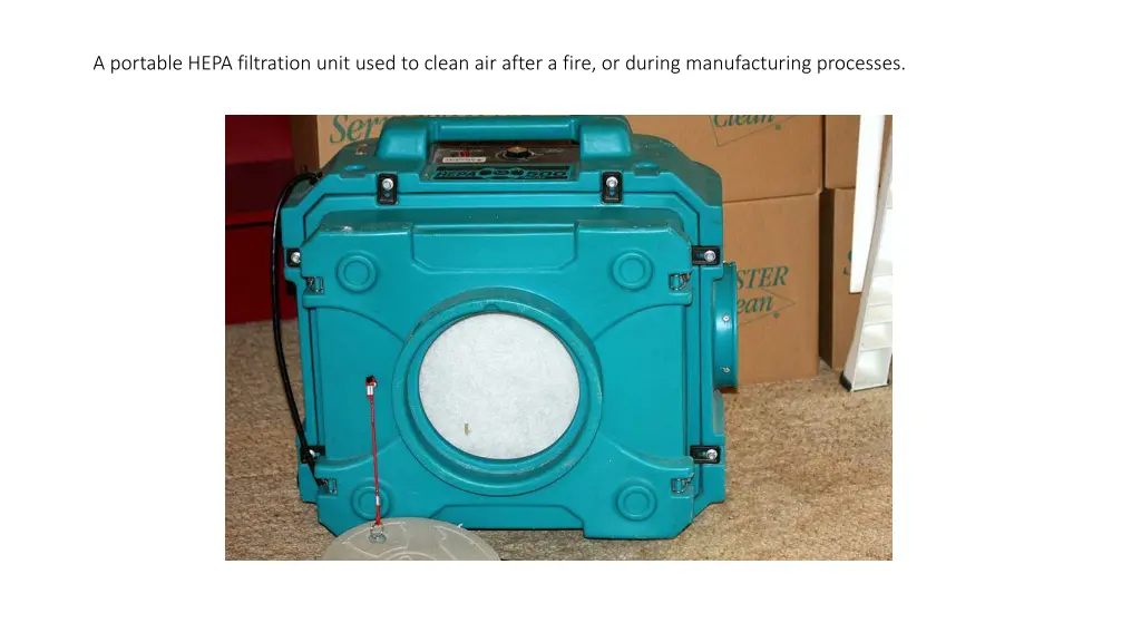 a portable hepa filtration unit used to clean