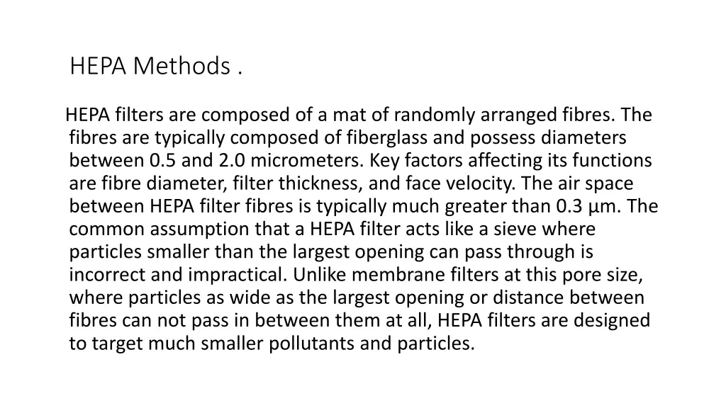 hepa methods