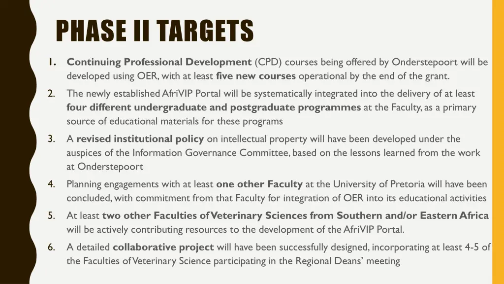 phase ii targets