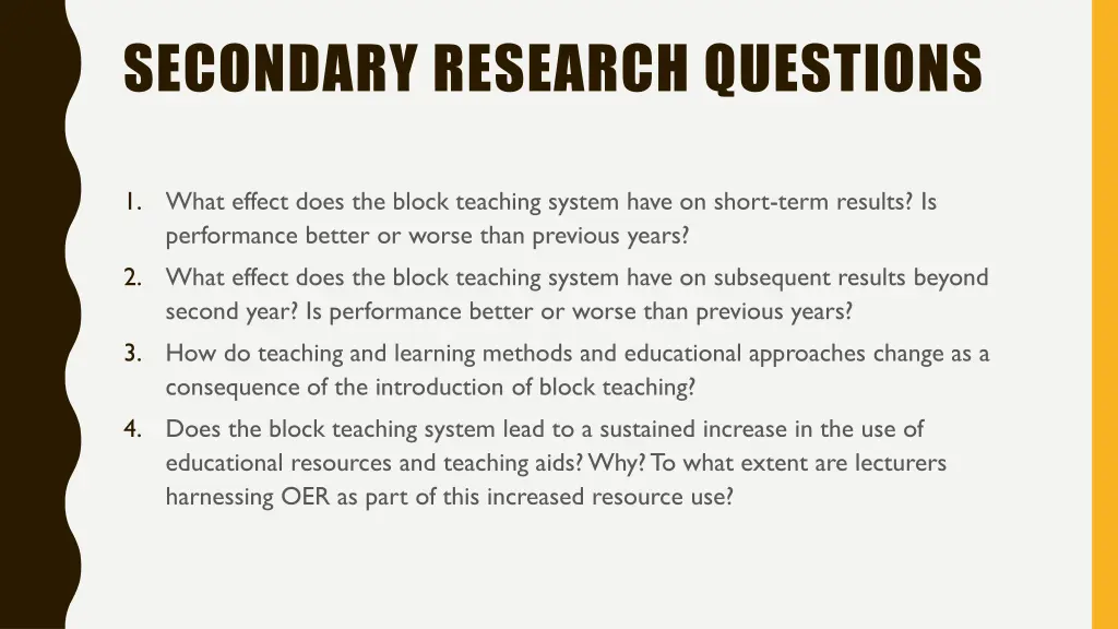 secondary research questions