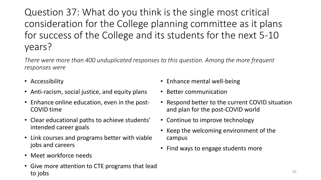 question 37 what do you think is the single most