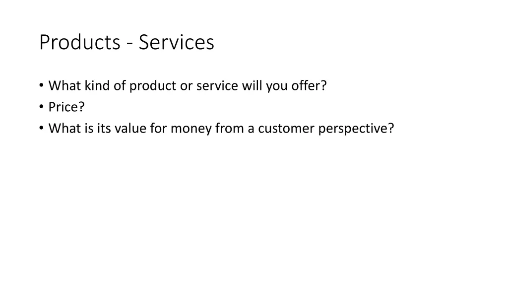 products services