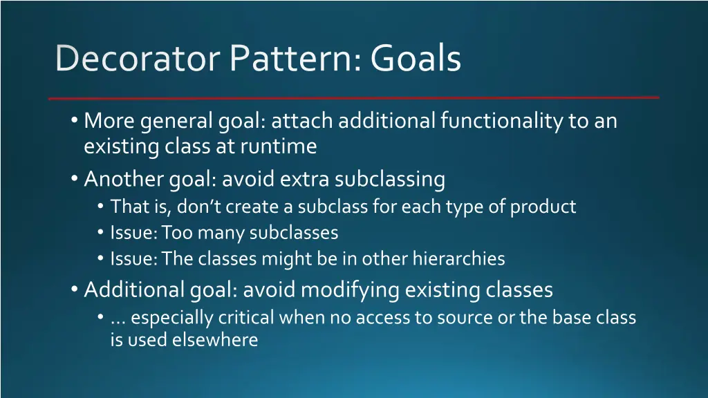 decorator pattern goals