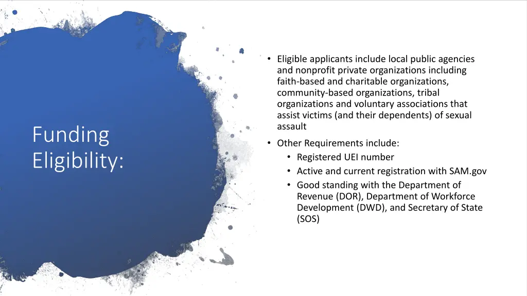 eligible applicants include local public agencies