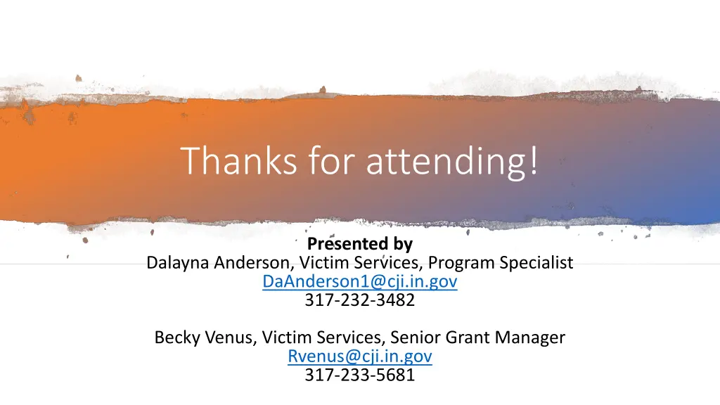 thanks for attending