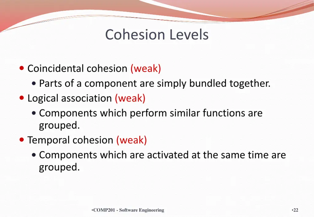 cohesion levels