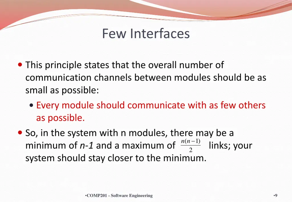 few interfaces
