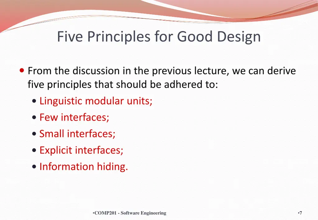 five principles for good design