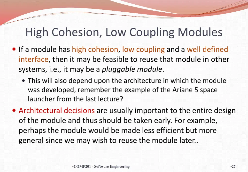 high cohesion low coupling modules
