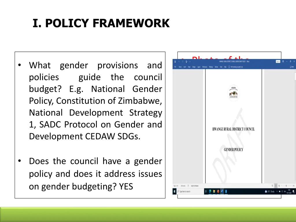 i policy framework
