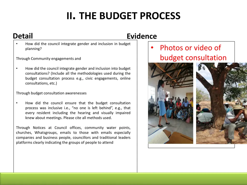 ii the budget process