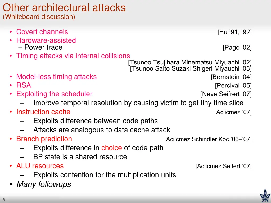 other architectural attacks whiteboard discussion