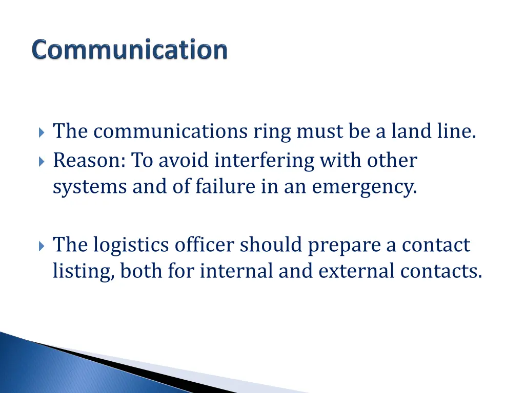 the communications ring must be a land line