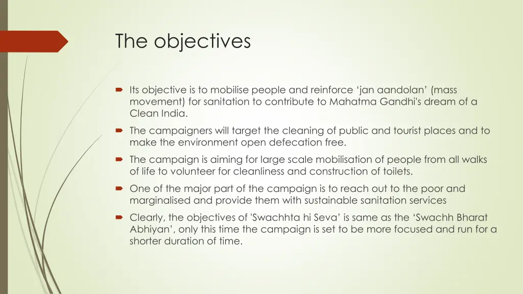 the objectives