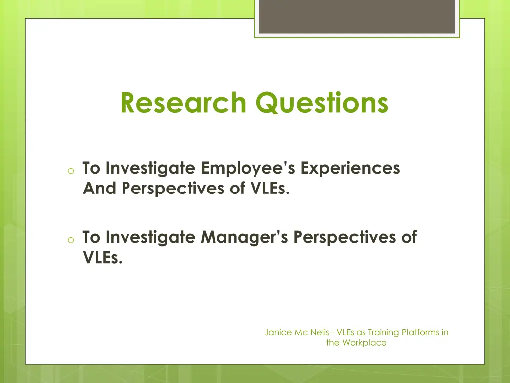 research questions