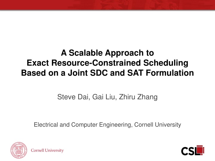 a scalable approach to exact resource constrained