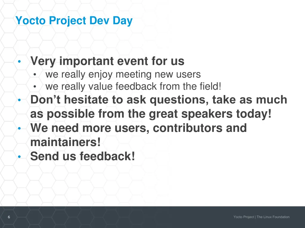 yocto project dev day