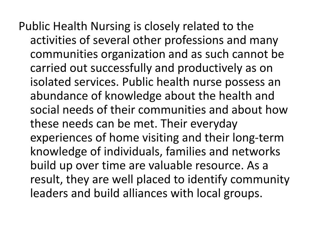 public health nursing is closely related
