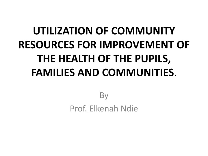 utilization of community resources