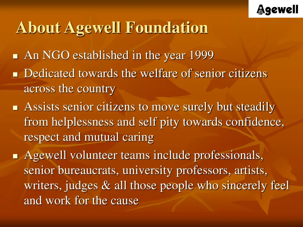 about agewell foundation