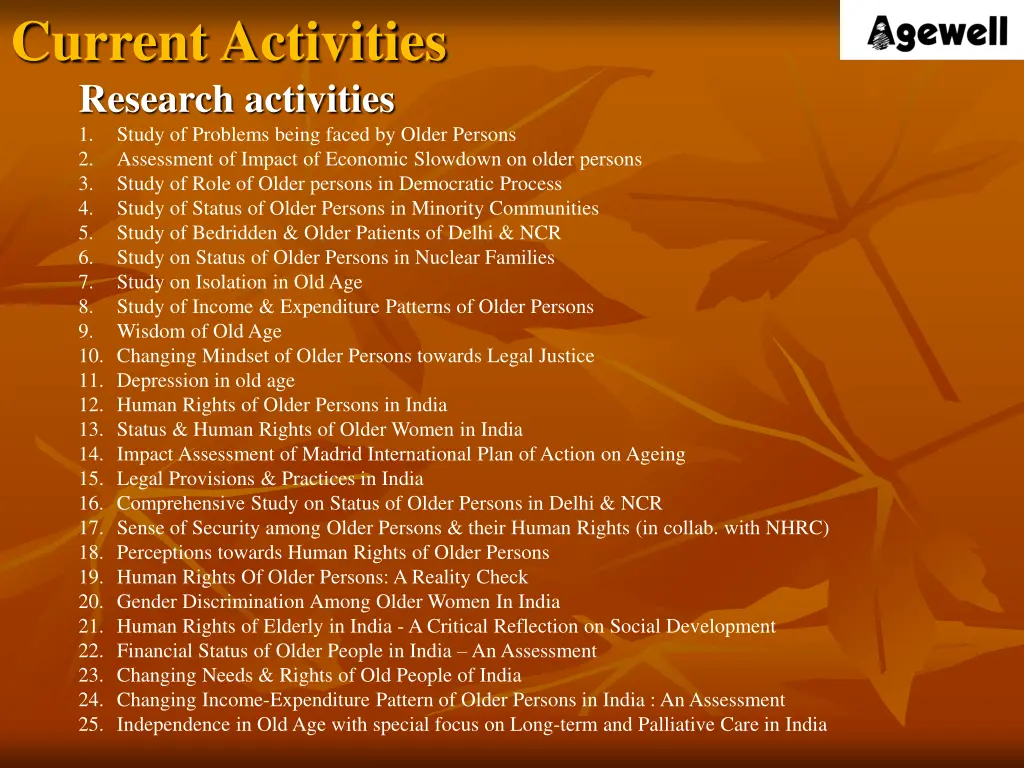 current activities 6