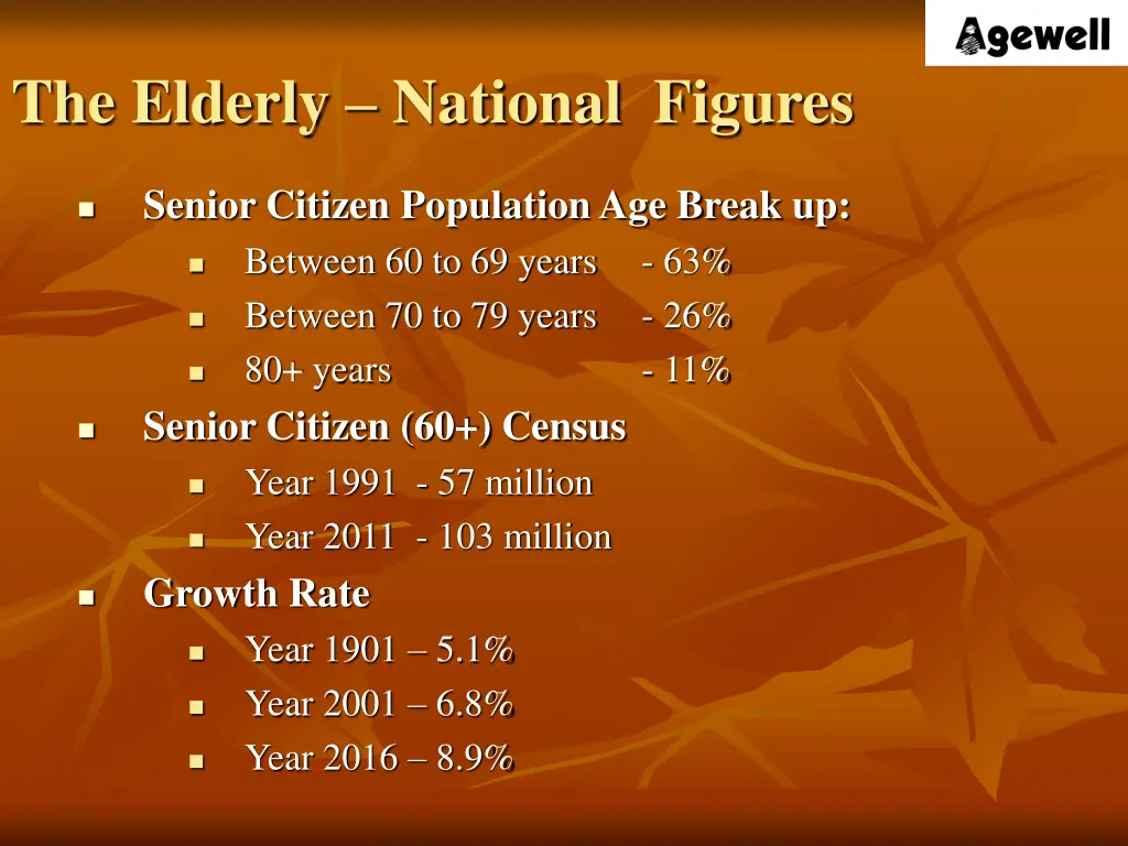 the elderly national figures