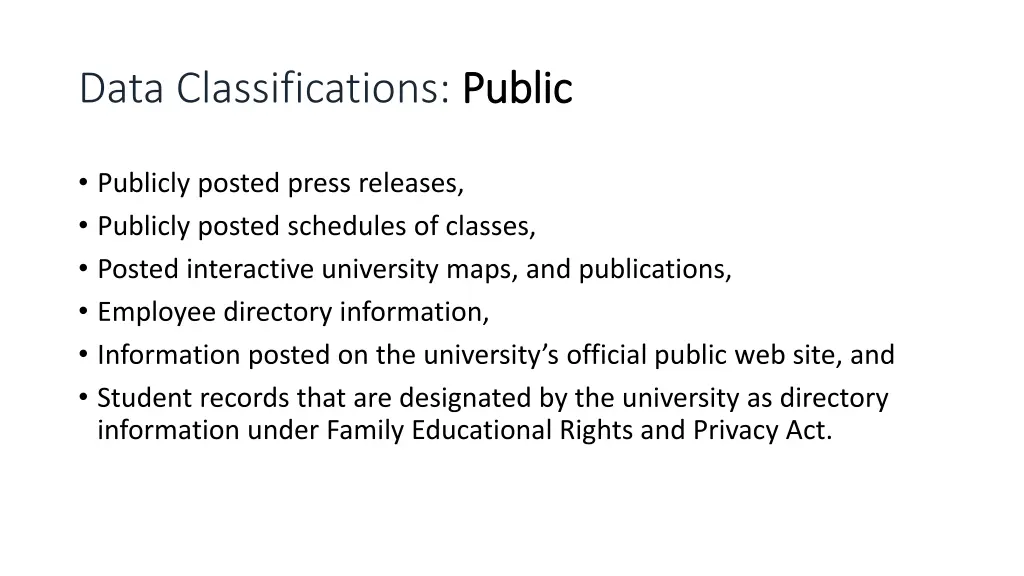 data classifications public 1