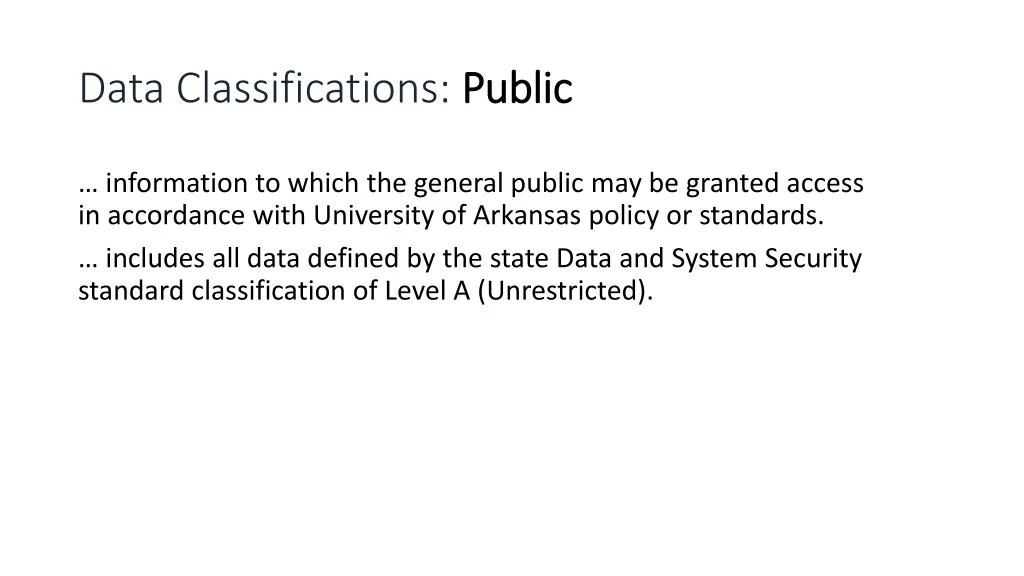 data classifications public