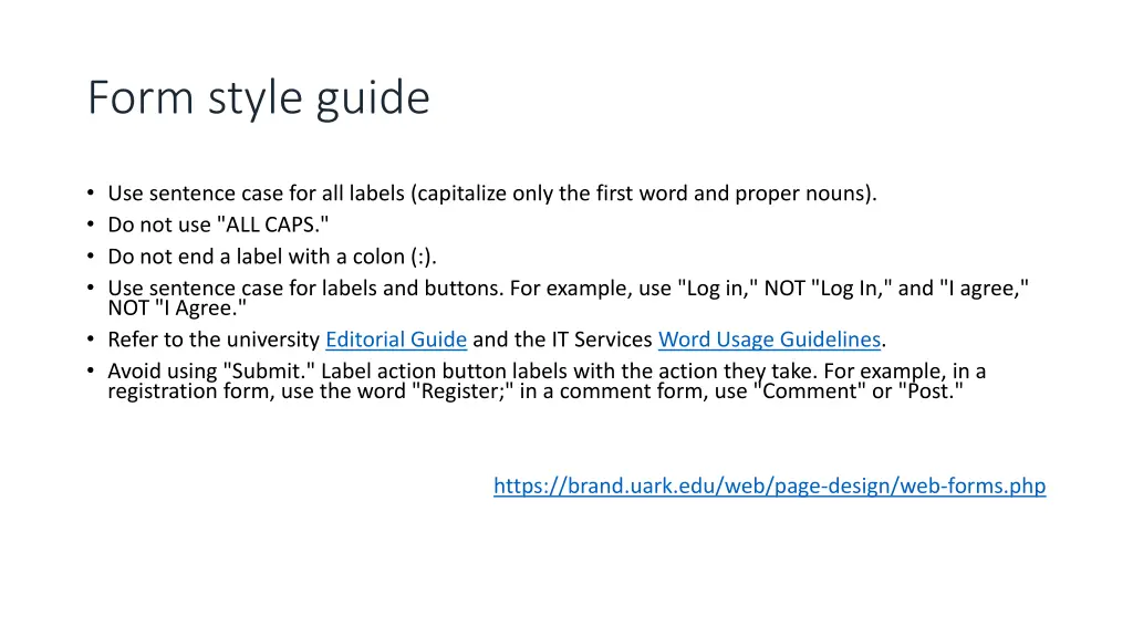 form style guide