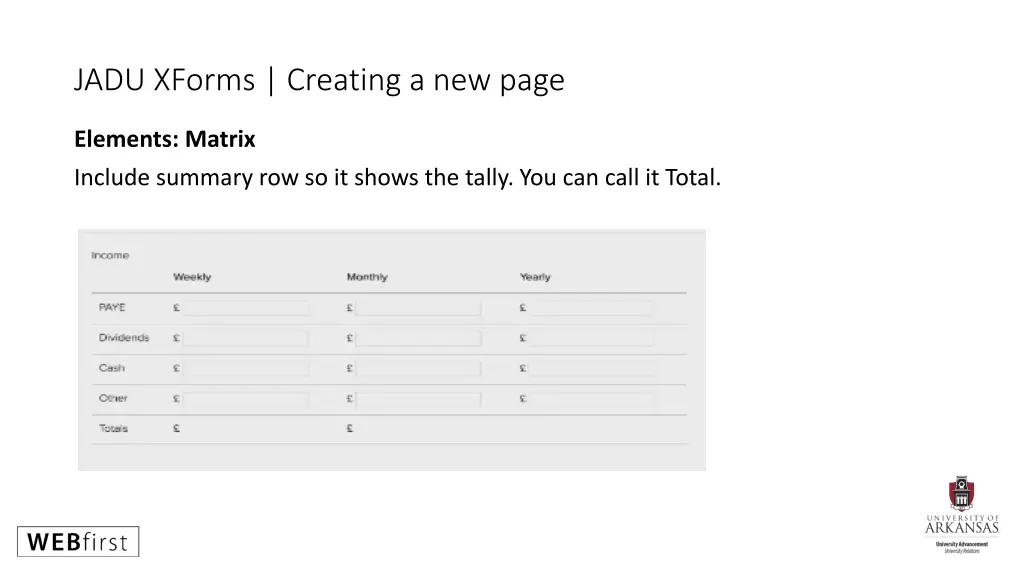 jadu xforms creating a new page 10