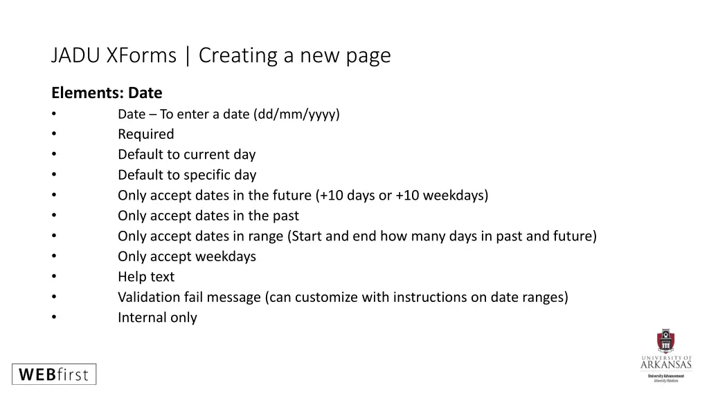 jadu xforms creating a new page 11