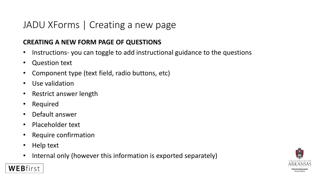 jadu xforms creating a new page 4