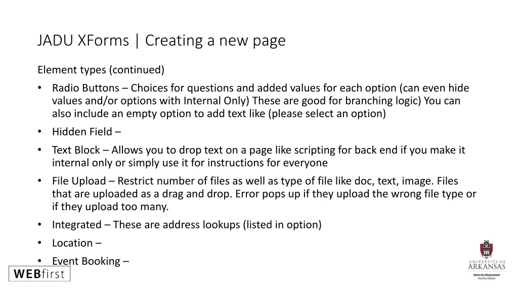 jadu xforms creating a new page 8