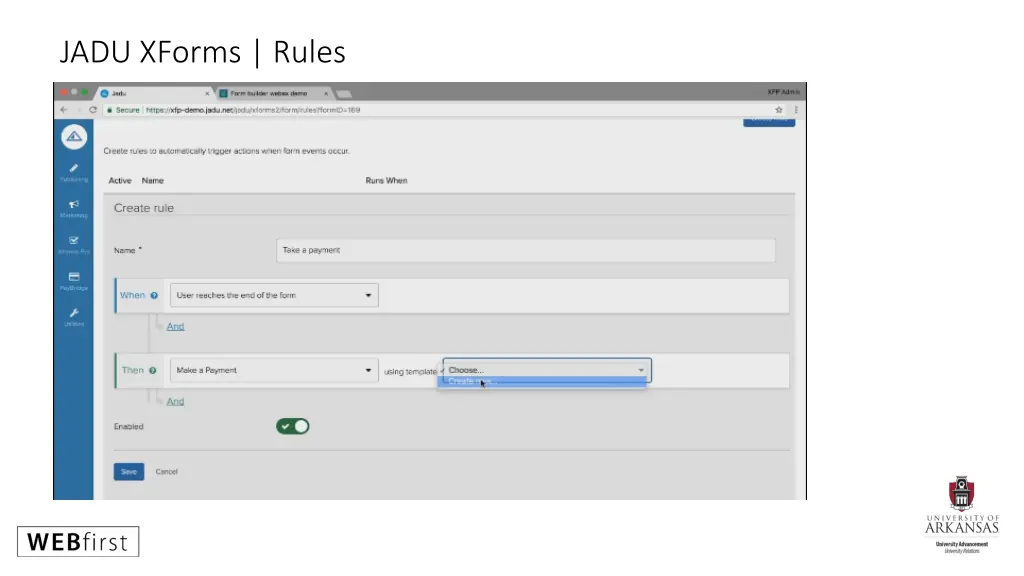jadu xforms rules 1