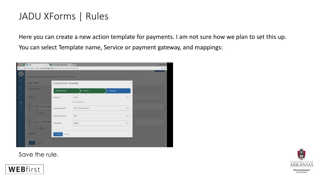 jadu xforms rules 2