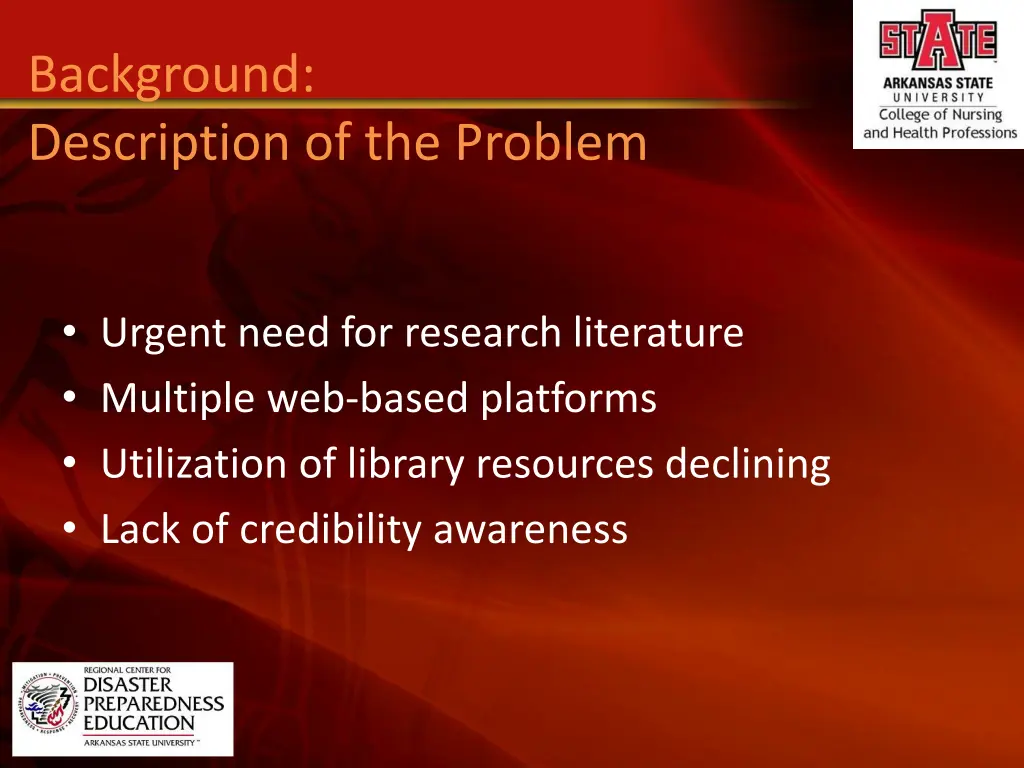 background description of the problem