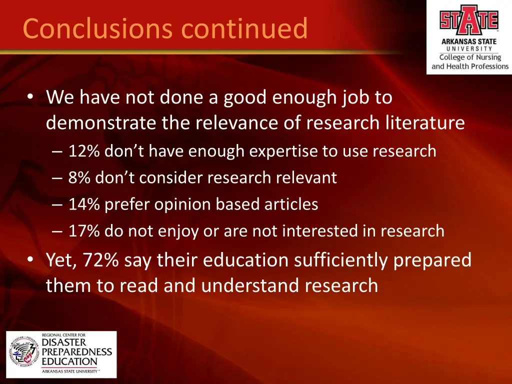 conclusions continued