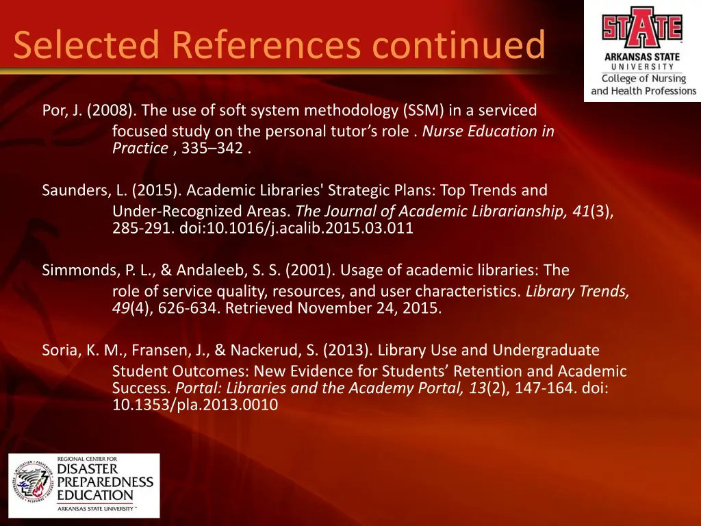 selected references continued