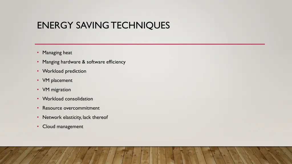 energy saving techniques