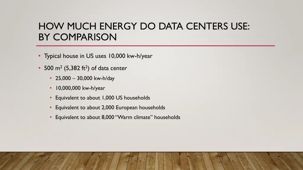 how much energy do data centers use by comparison
