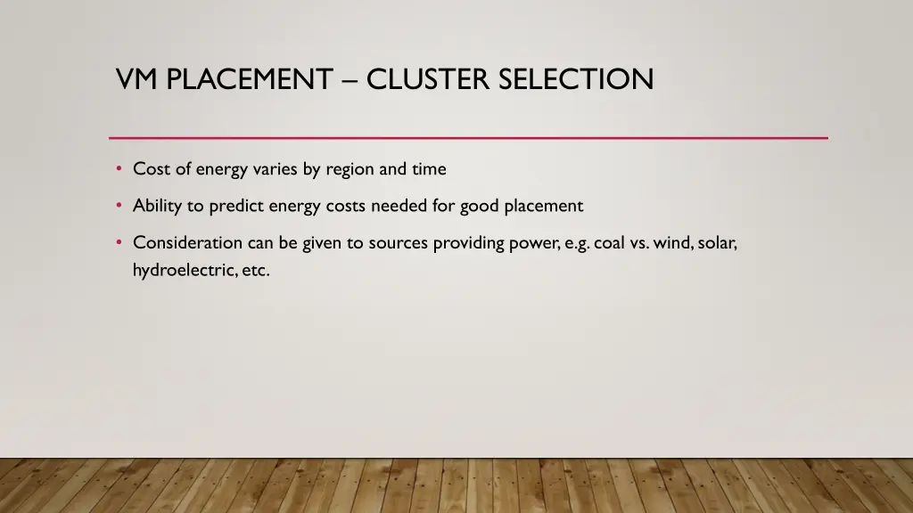 vm placement cluster selection