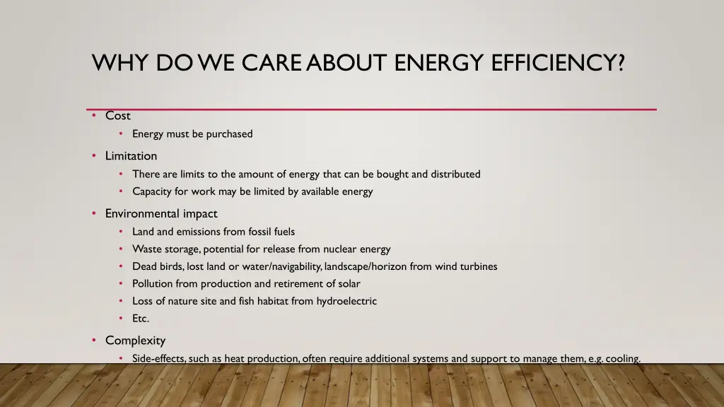 why do we care about energy efficiency