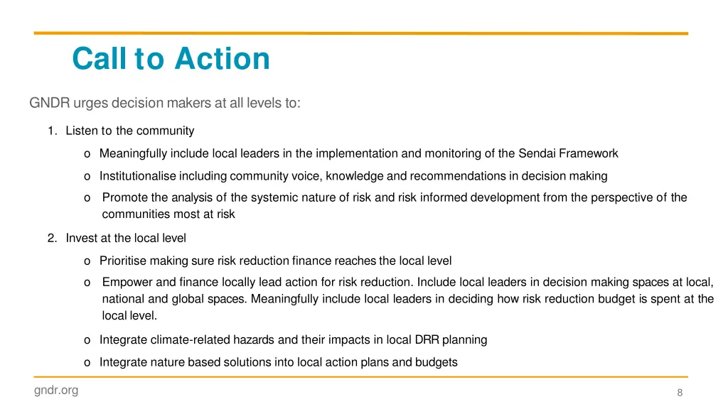 call to action
