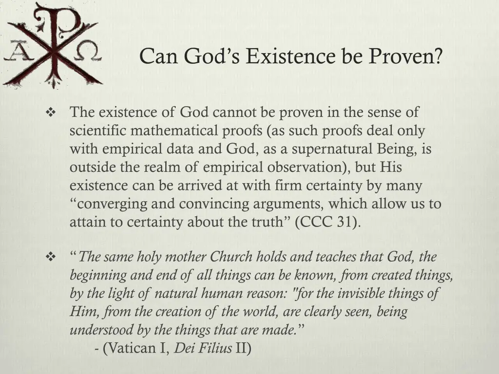 can god s existence be proven