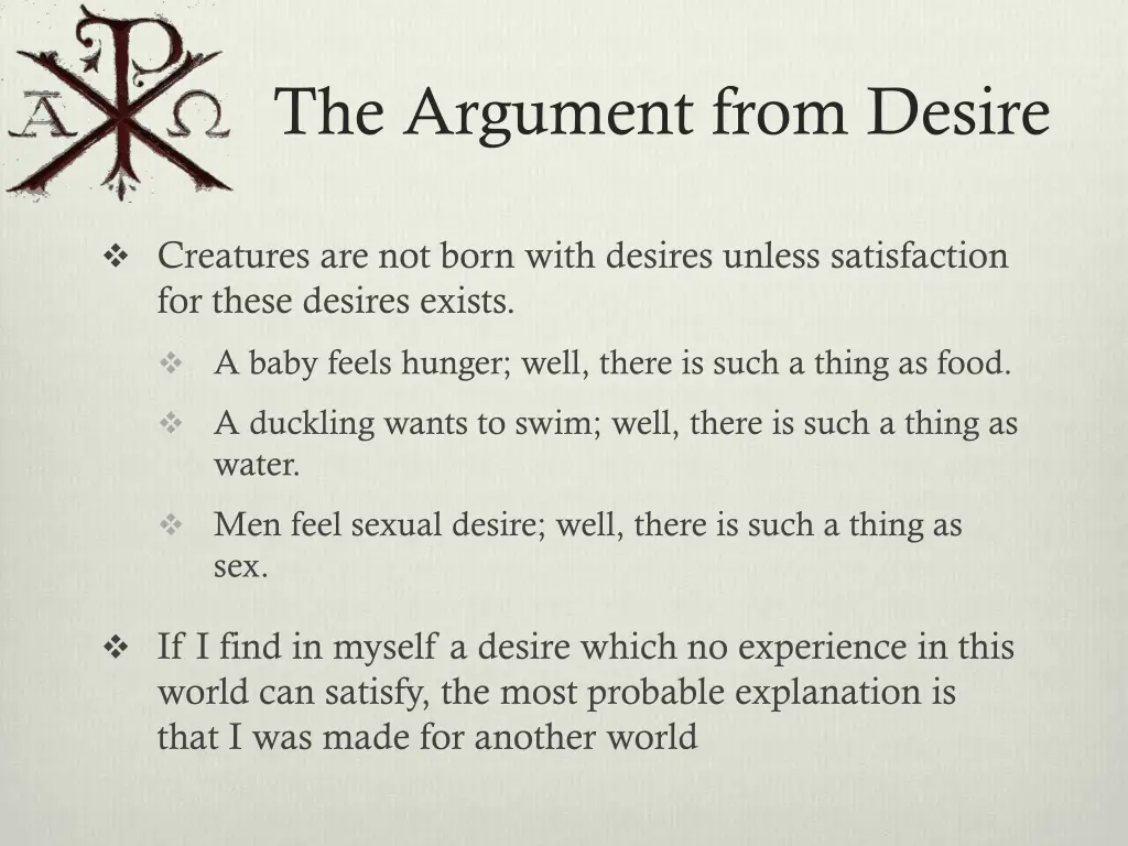 the argument from desire 1
