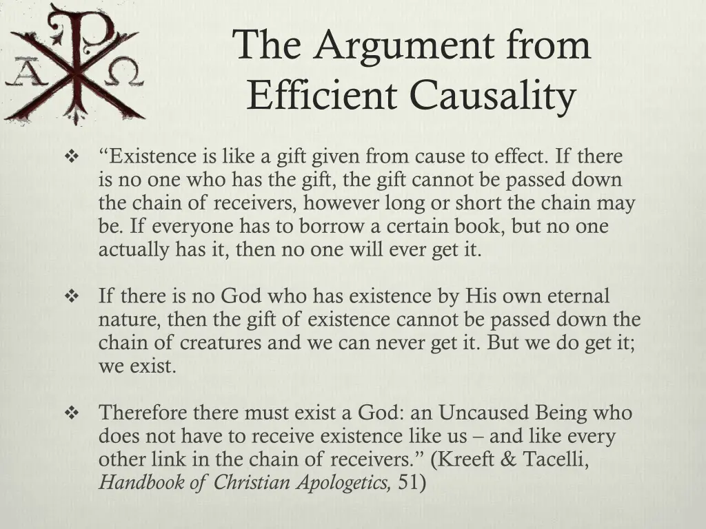 the argument from efficient causality 1
